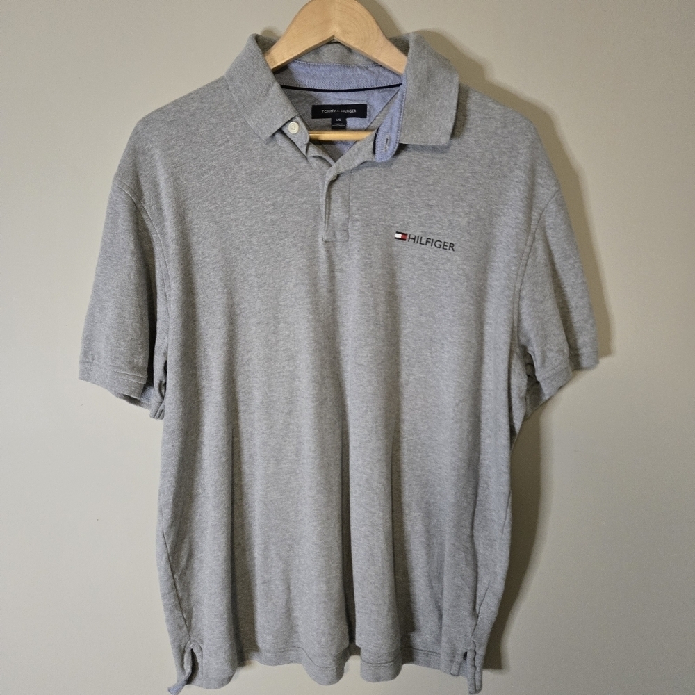 Tommy Hilfiger Men's Large Gray Polo Shirt